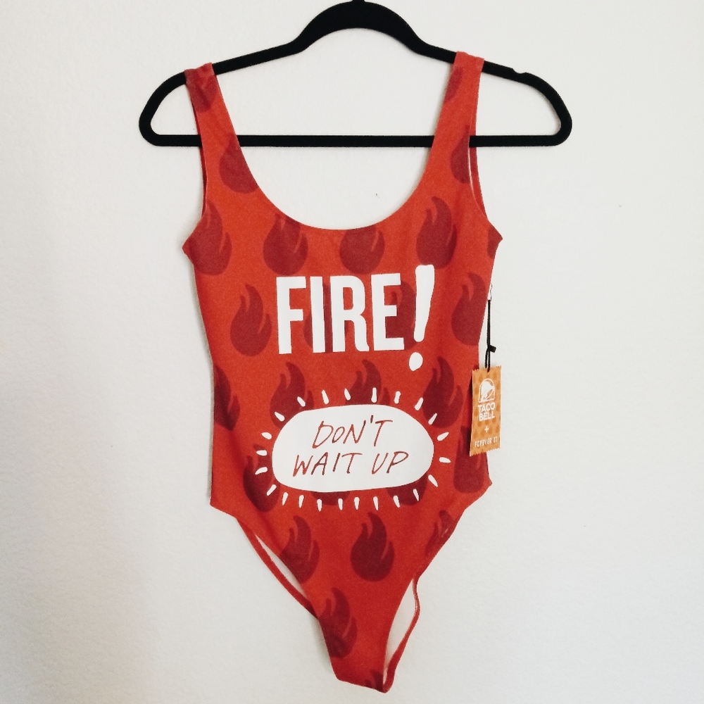 NWT Forever 21 Taco Bell Fire Sauce Swimsuit